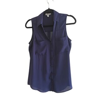 Express Women's Sleeveless Blue Blouse Size Small
